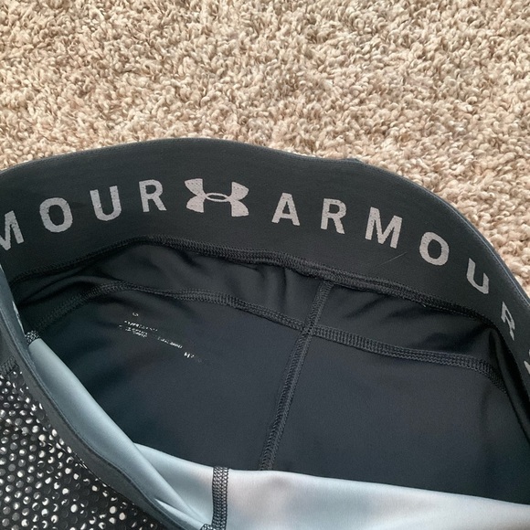 Under Armour Black / Grat Reflective Athletic Running Yoga Compression Pant Sz S - Picture 7 of 8